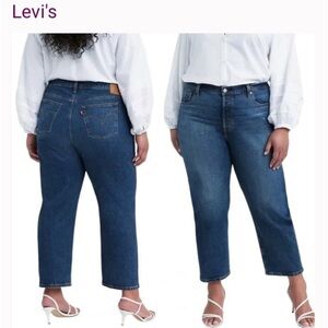 LEVI'S 501 Original Cropped Sz. 24W Plus Size Jeans Button~Fly Stretch Dark Wash